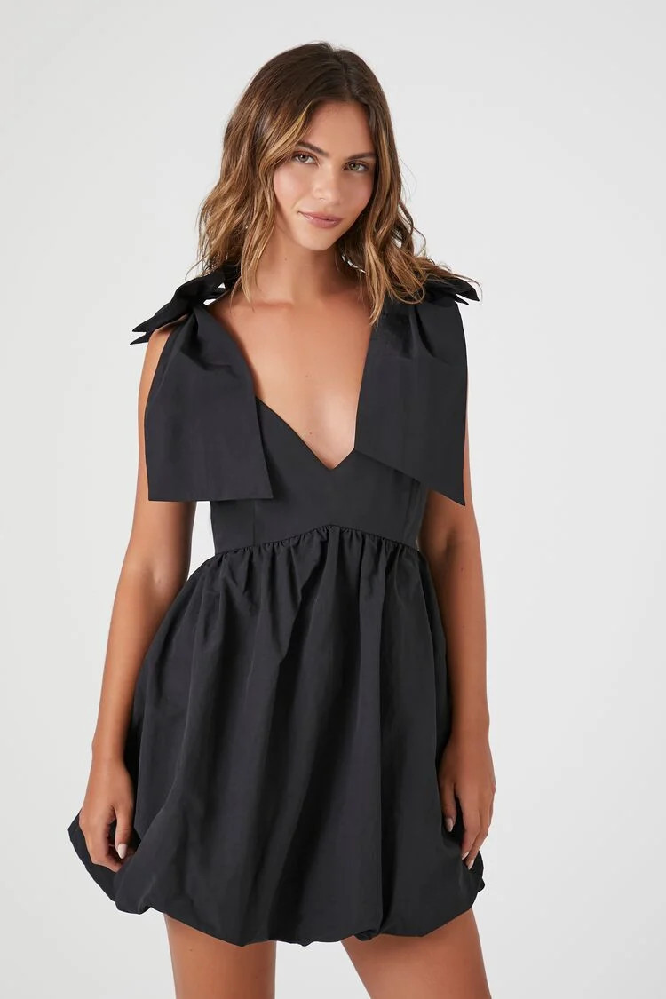 Plunging Bow Babydoll Dress | Forever 21 (US)