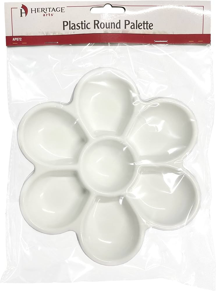AP072 Plastic Round Palette; for use with Watercolor, Gouache, Acrylic and Oil Paint Pigments; fo... | Amazon (US)