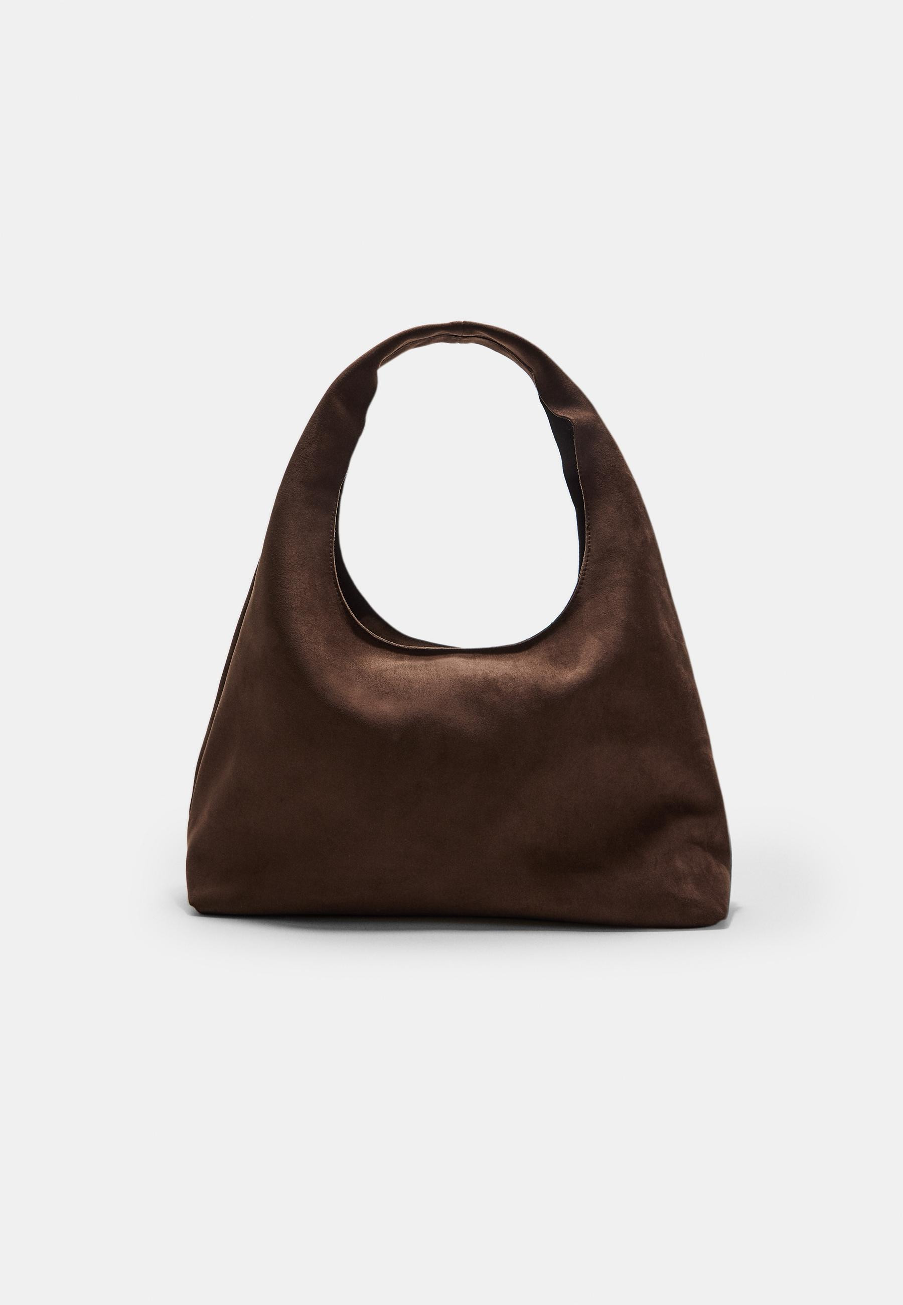 Stradivarius Faux suede shoulder bag Beige OS | Stradivarius (UK)