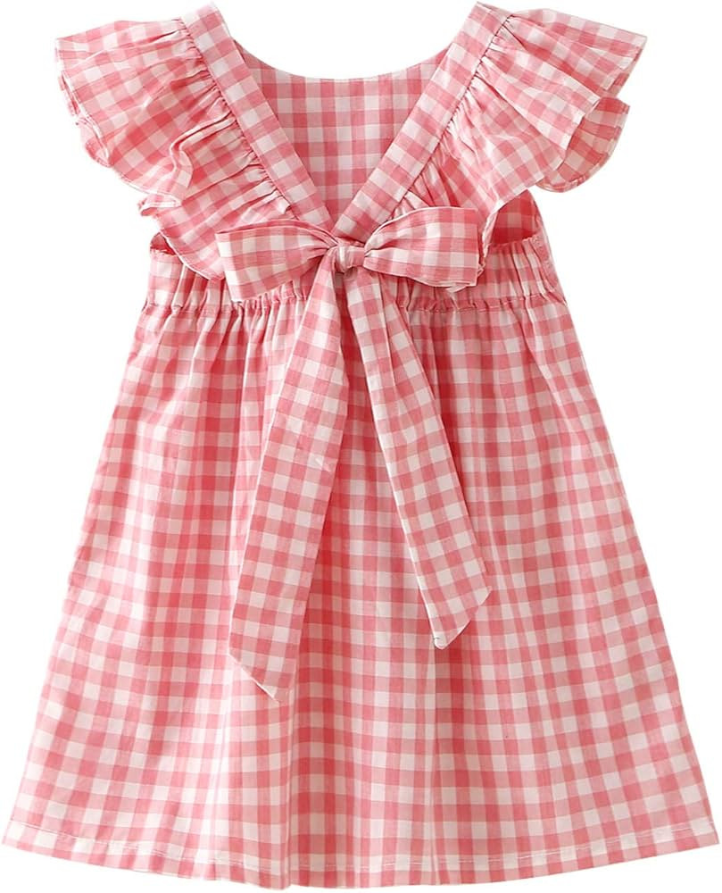 Zanie Kids Baby Girl Dress Short Sleeves A Line Clothing Newborn Summer Playwear Infant Cotton Cu... | Amazon (US)
