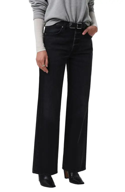 Citizens of Humanity Annina Straight Leg Jeans in Raine Washed Black at Nordstrom, Size 31 | Nordstrom