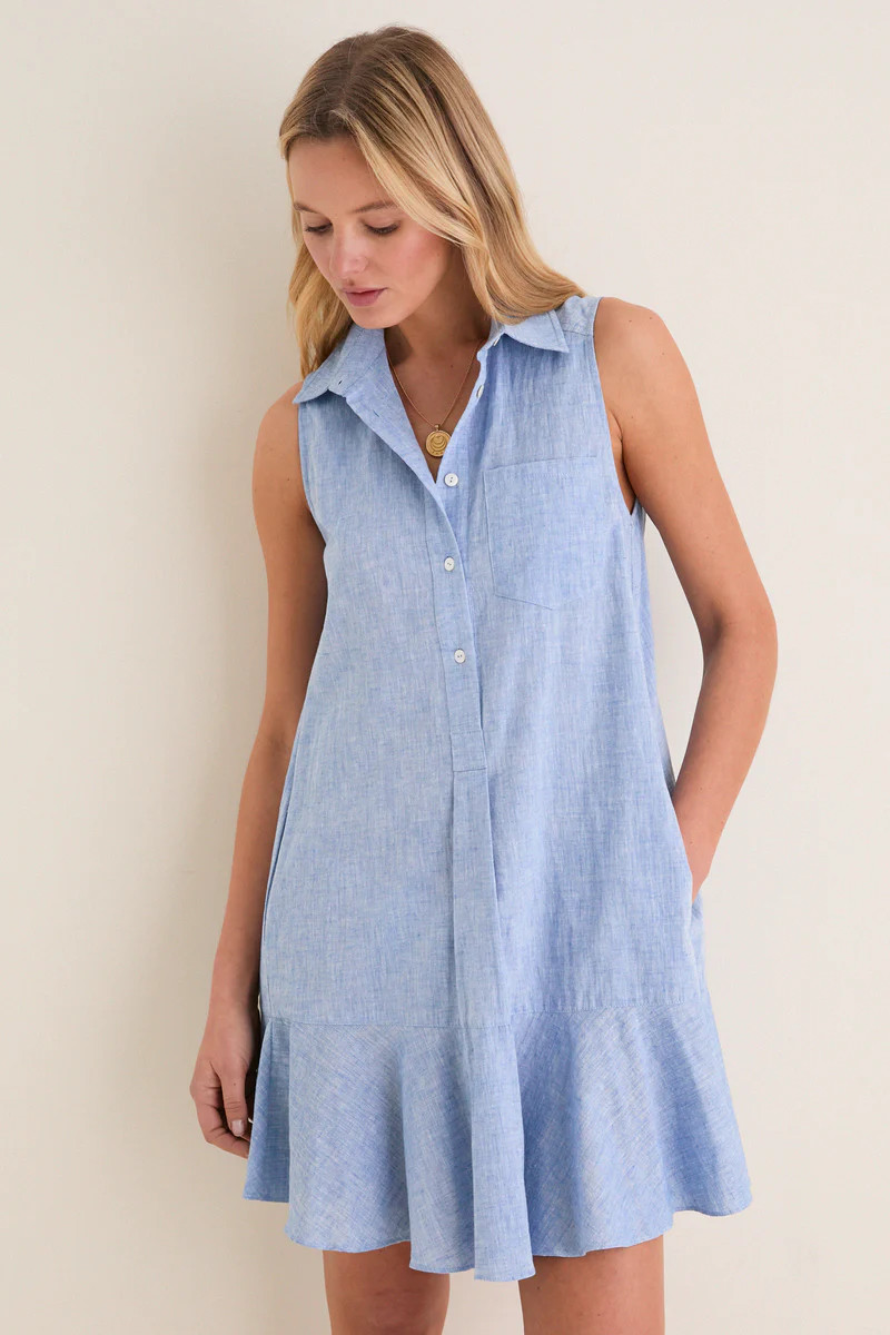 Chambray Sleeveless Callahan Shirt Dress | Tuckernuck (US)