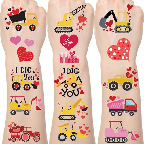 Yoyuspy Valentines Day Temporary Tattoos - 200+ Valentine Tattoos for Kids Adults Valentines I Dig You Fake Tattoos Stickers Gifts I Dig You Valentines Day Party Supplies Favors Decor Prizes Rewards | Amazon (US)