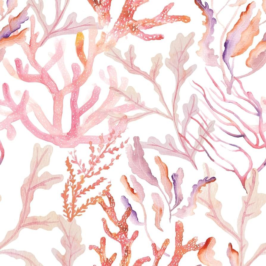 Tempaper Rose Pink Coral Reef Removable Peel and Stick Wallpaper, 20.5 in X 16.5 ft, Made in The ... | Amazon (US)