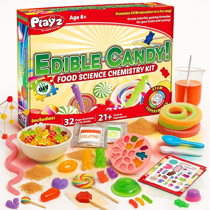 Playz Edible Candy Making Science Kit for Kids Ages 8-12 Years Old - Food Science Chemistry Kid S... | Amazon (US)