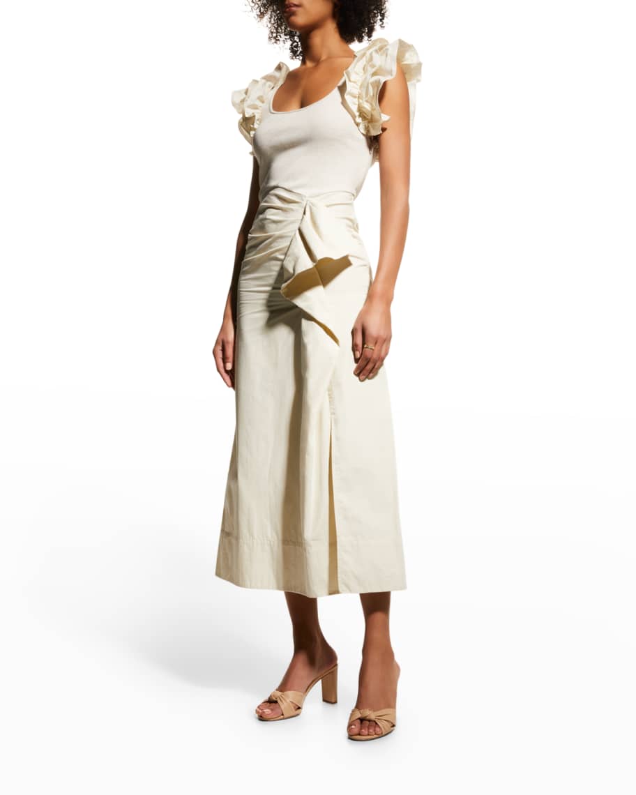 Ulla Johnson Isabella Flutter-Sleeve Dress | Neiman Marcus