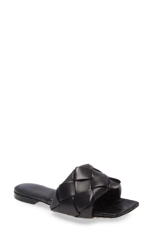 Bottega Veneta Woven Slide Sandal in Black at Nordstrom, Size 11Us | Nordstrom