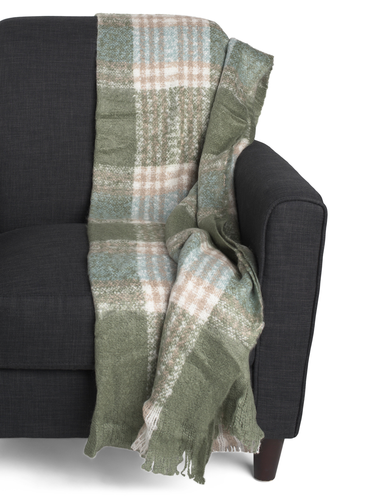 Oversized Brushed Plaid Throw | TJ Maxx