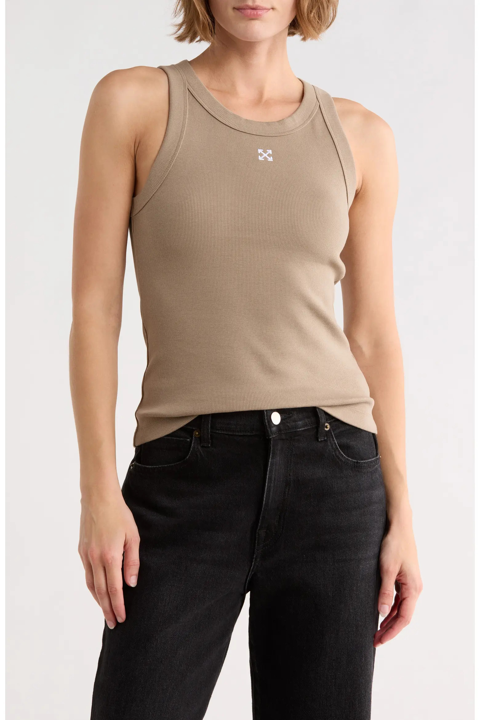 Off-White Fitted Ribbed Crop Tank (Women) | Nordstromrack | Nordstrom Rack
