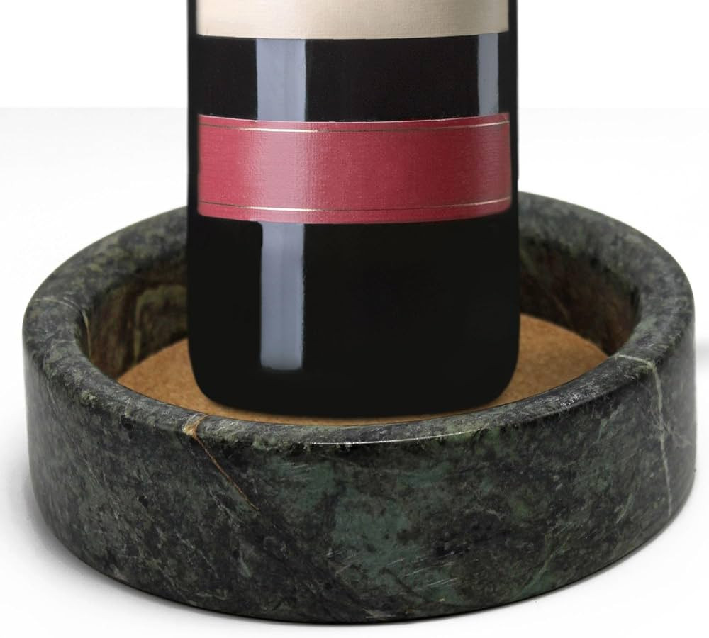 Green - Marble Wine Bottle Coaster - Coaster Absorbent Cork Holder Bottles and Any Occasion - by ... | Amazon (US)