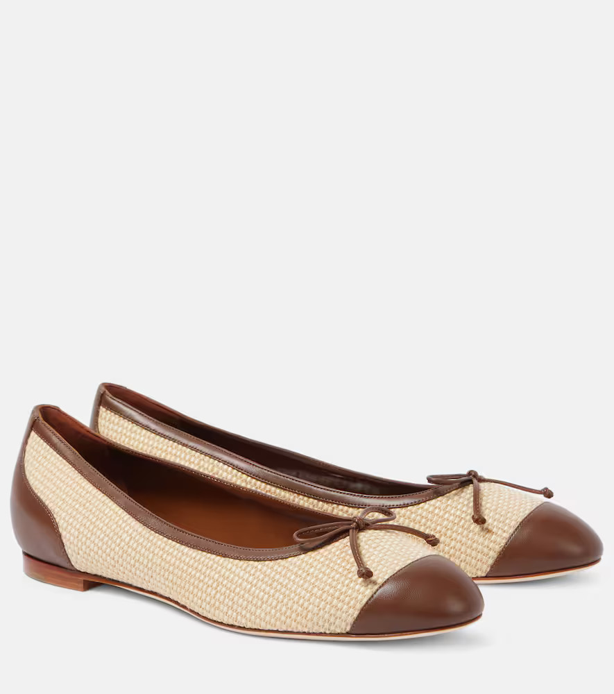Manolo Blahnik Capbl raffia ballet flats | Mytheresa (US/CA)