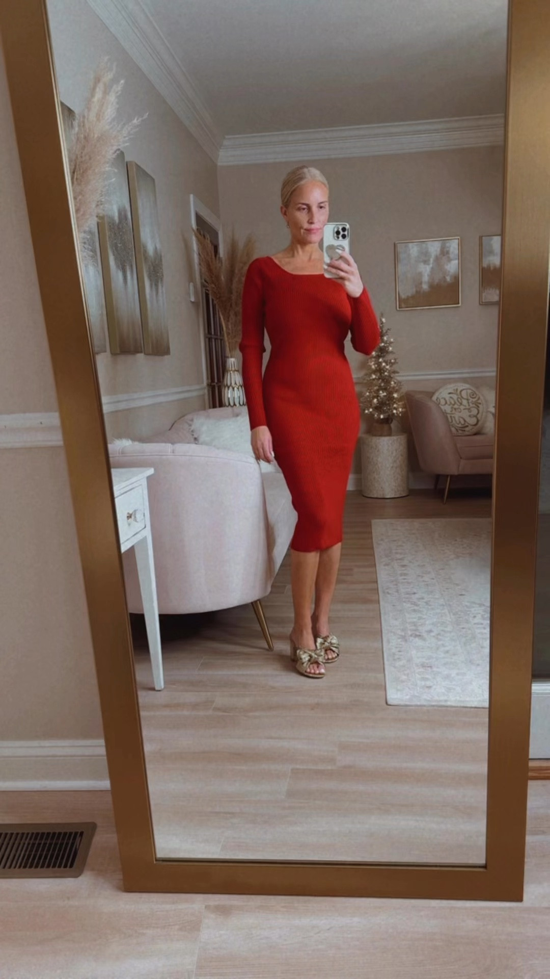 A red long sleeve midi sweater dress that is perfect for the holiday season! 

#LTKOver40 #LTKSeasonal #LTKSaleAlert