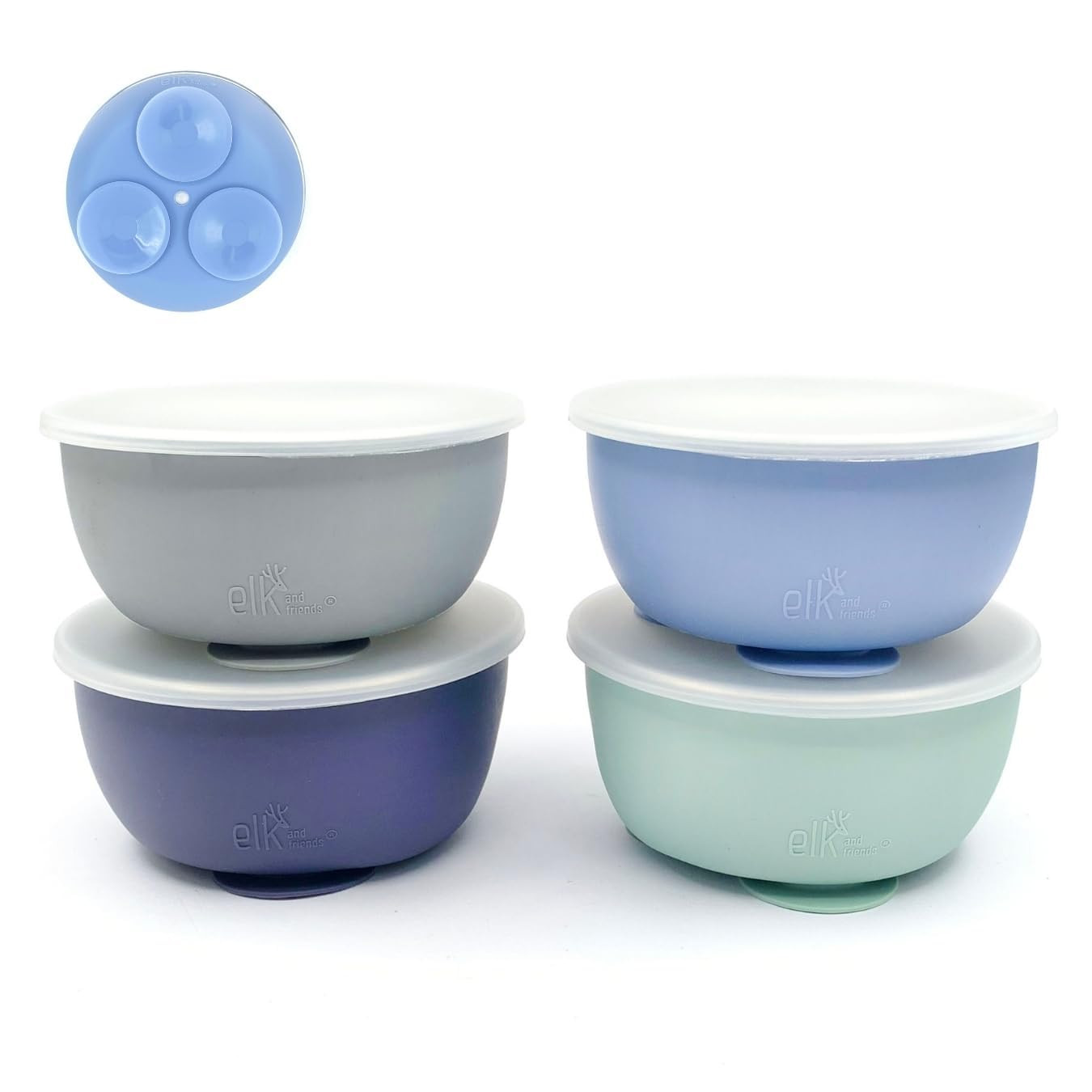 Elk and Friends Stainless Steel Bowls with Silicone Sleeve for Babies & Toddlers | Lids Included ... | Amazon (US)