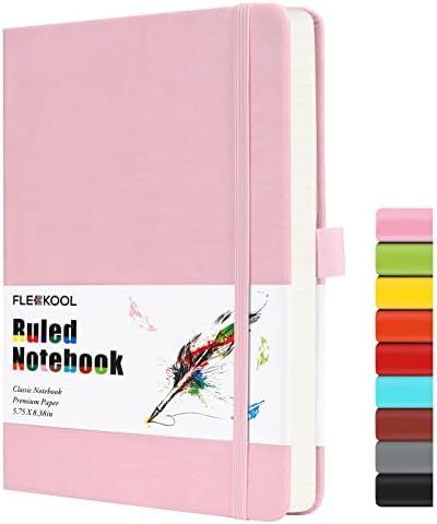 FLEEKOOL Lined Journal Notebook Hardcover with 216 Pages - A5 College Ruled Notebook with 100gsm ... | Amazon (US)