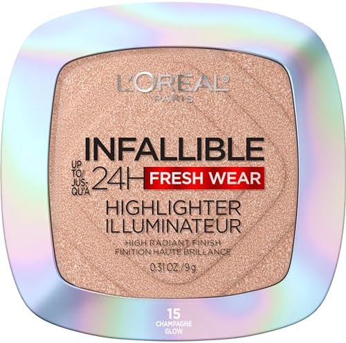 L'Oreal Paris Infallible Up to 24HR Highlighter, Longwear Powder Highlighter For All Day Glow, Ch... | Amazon (US)