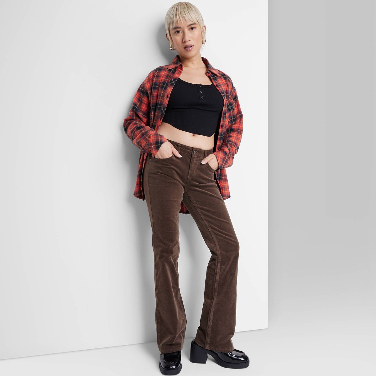 Women's Mid-Rise Corduroy Flare Pants - Wild Fable™ | Target