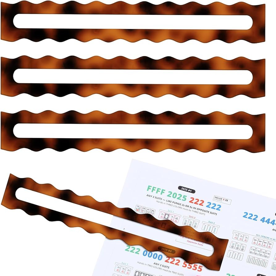 Amyhill 4 Pack Tortoiseshell Mahjong Guideline Finder, Scalloped | Amazon (US)