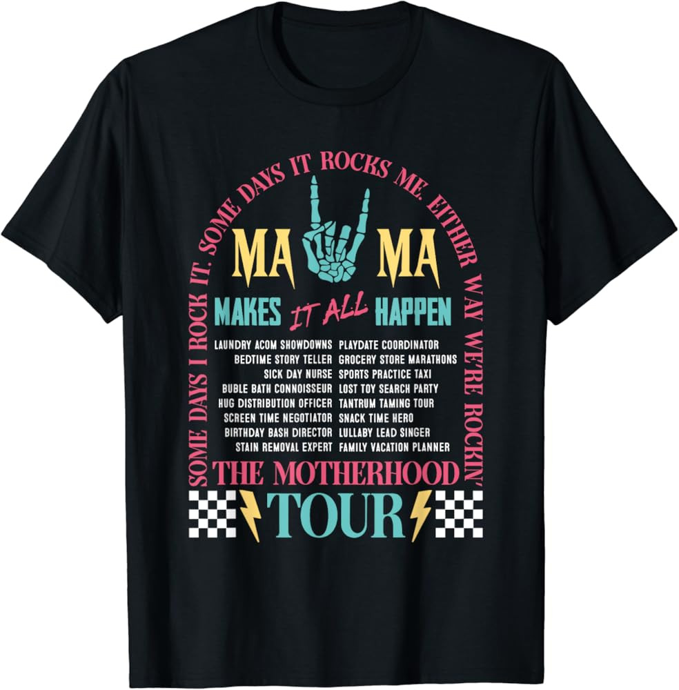 Amazon.com: Mothers Day Shirt Motherhood Tour Mama Rock Tour Mom's Life T-Shirt : Clothing, Shoes... | Amazon (US)