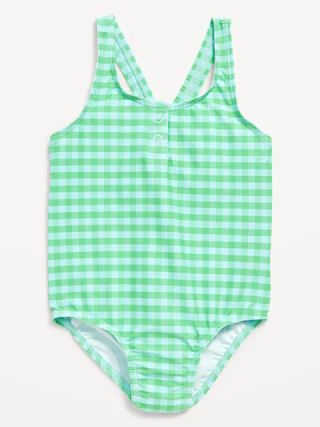 Printed One-Piece Henley Swimsuit for Toddler Girls | Old Navy (US)