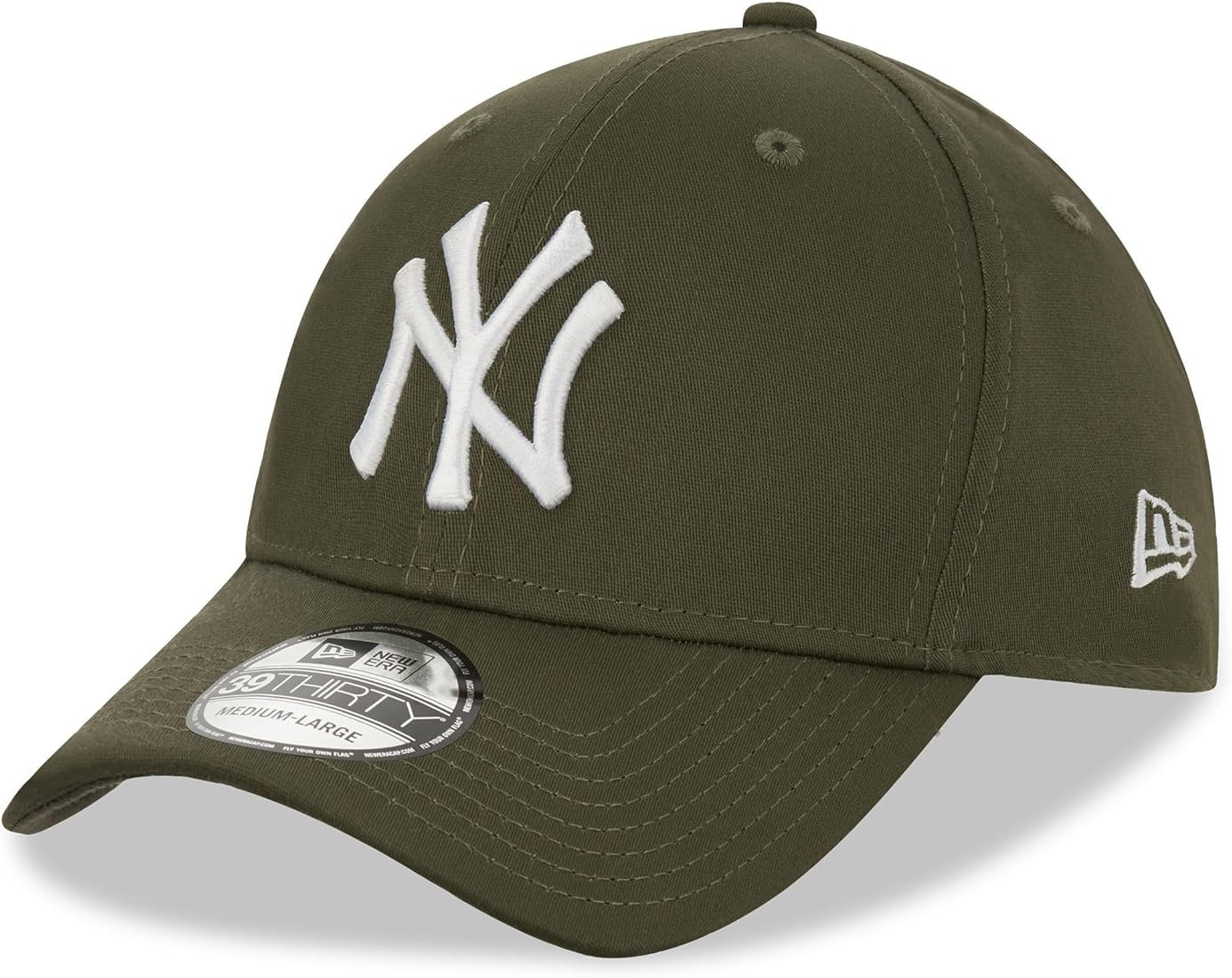 New Era New York Yankees MLB League Essential Olive Green 39Thirty Stretch Cap | Amazon (UK)