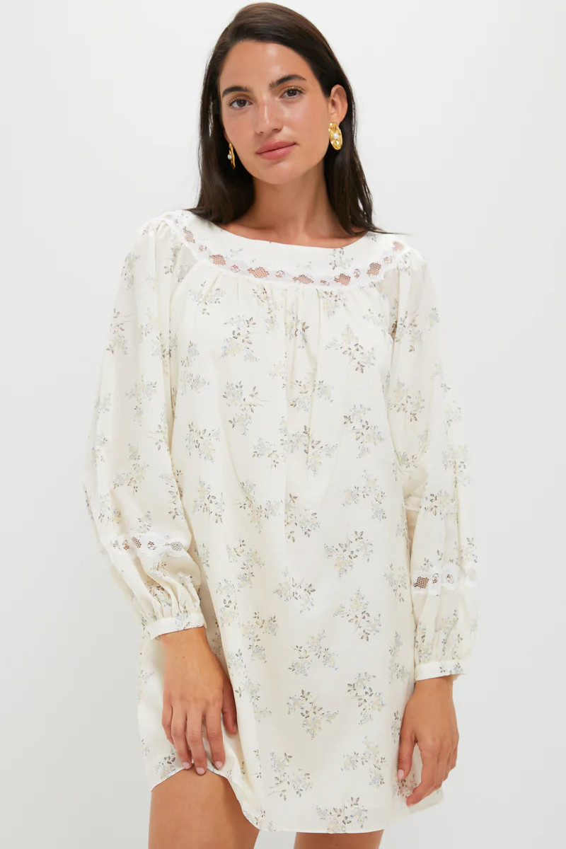 Blue Blooms Elodie Longsleeve Mini Dress | Tuckernuck (US)
