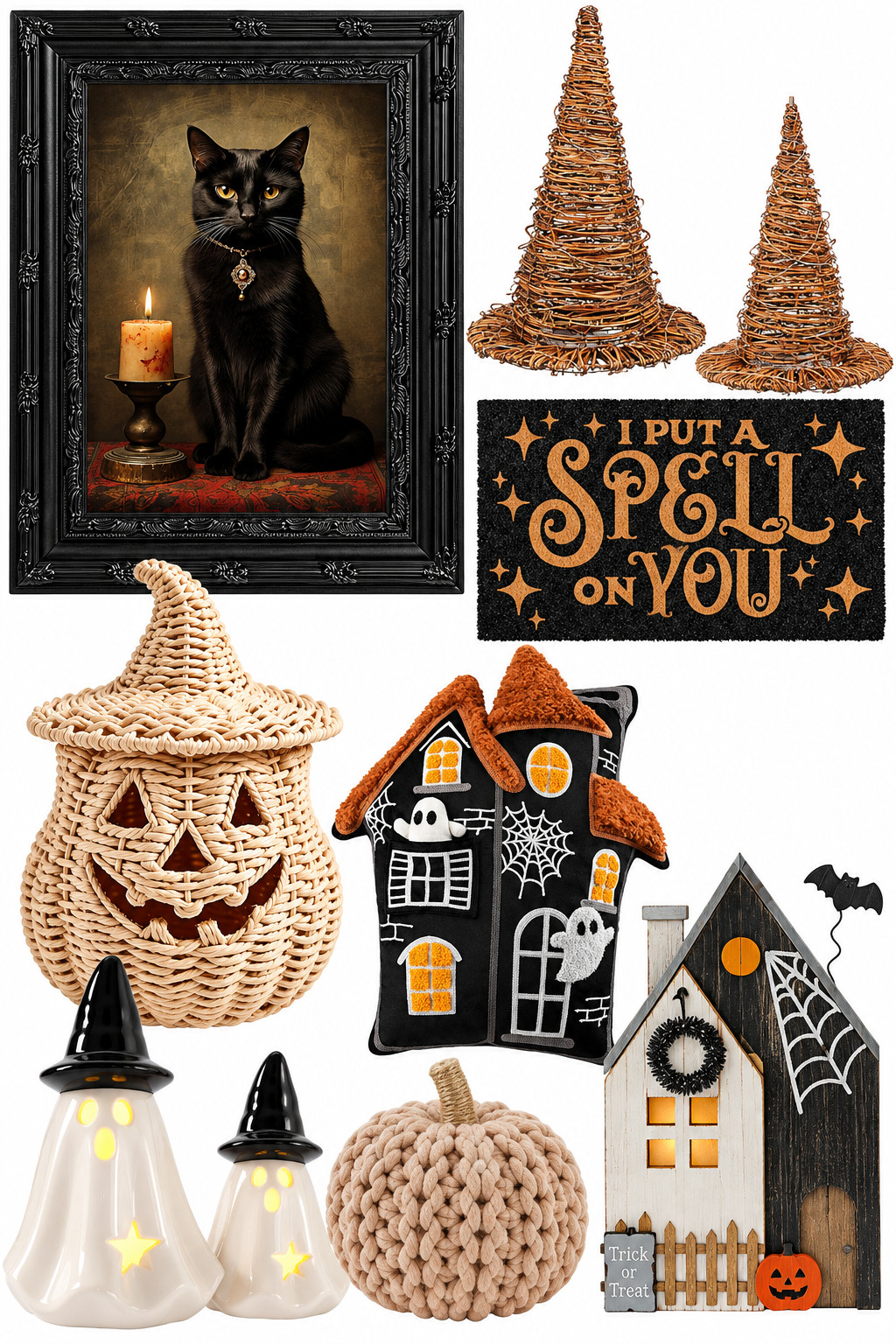 Amazon Halloween Decor

Amazon’s Halloween offerings show just how broad the aesthetic has become. Instead of one cohesive look, this collection brings together some of the season’s biggest decorating trends: gothic black-and-white pieces, woven pumpkins and witch hats, haunted-house miniatures, ghost decor and vintage-inspired artwork. Natural materials like rattan and wicker are especially interesting here because they soften the traditionally harsh orange-and-black Halloween palette. As a black cat owner myself, I NEED that framed art print! 

 #LTKSeasonal #LTKHome