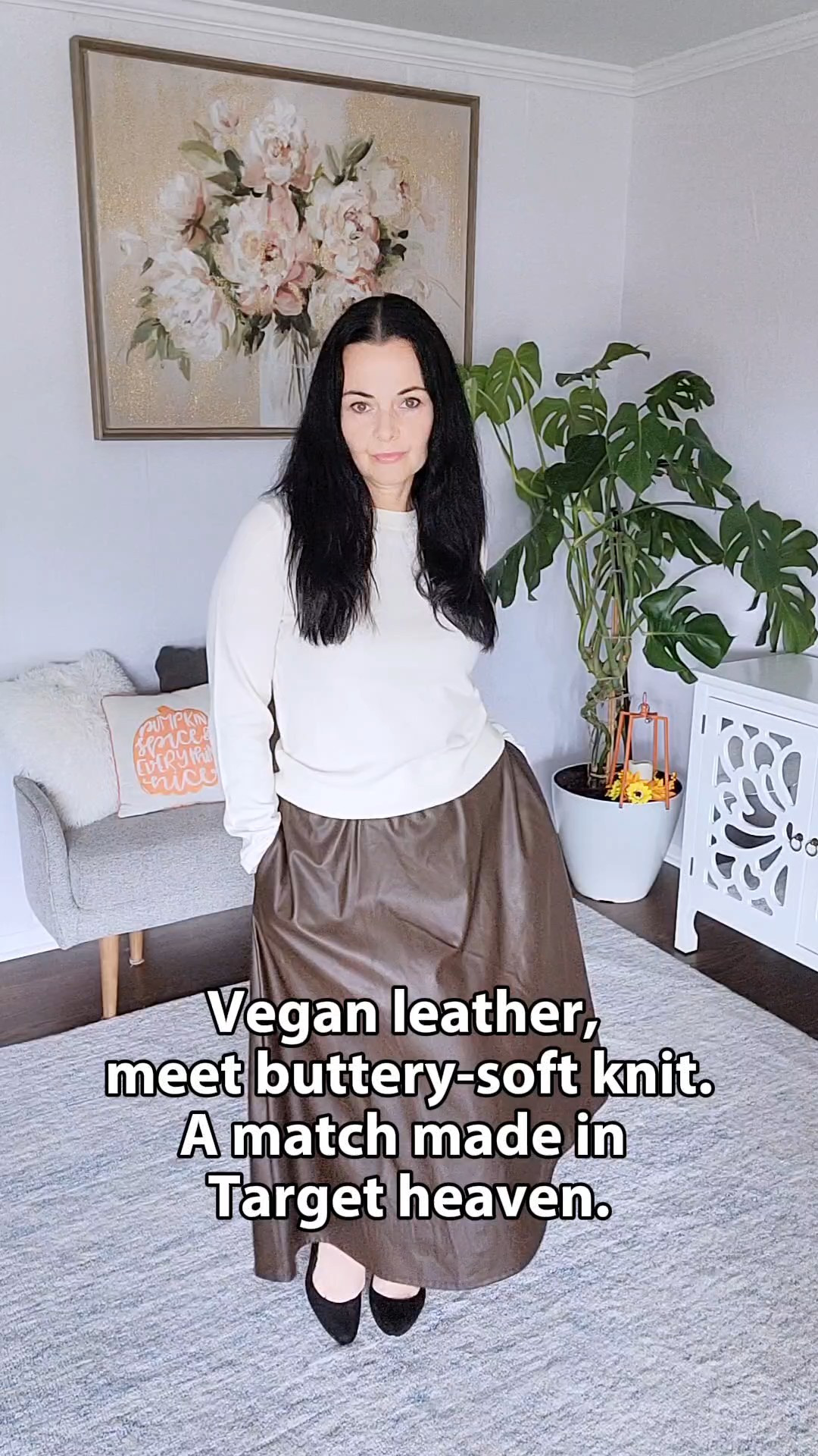 Target fall fashion is giving comfort meets chic! 🍂 Wearing the A New Day™ faux-leather midi skirt (vegan leather, elastic waistband, with pockets!) and the buttery-soft slim-fit sweater — the perfect cozy-chic combo for any fall outing. #TargetStyle #LTKFallOutfit #VeganLeatherSkirt #CozyKnitSweater #ANewDay”

#LTKSeasonal #LTKOver40 #LTKFindsUnder50