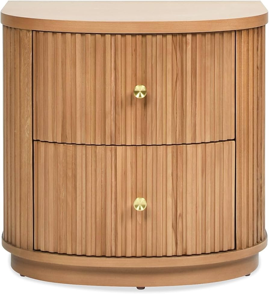 Jennifer Taylor Home Valentine 24" 2-Drawer Storage Side Table Natural Brown Beech Wood | Amazon (US)