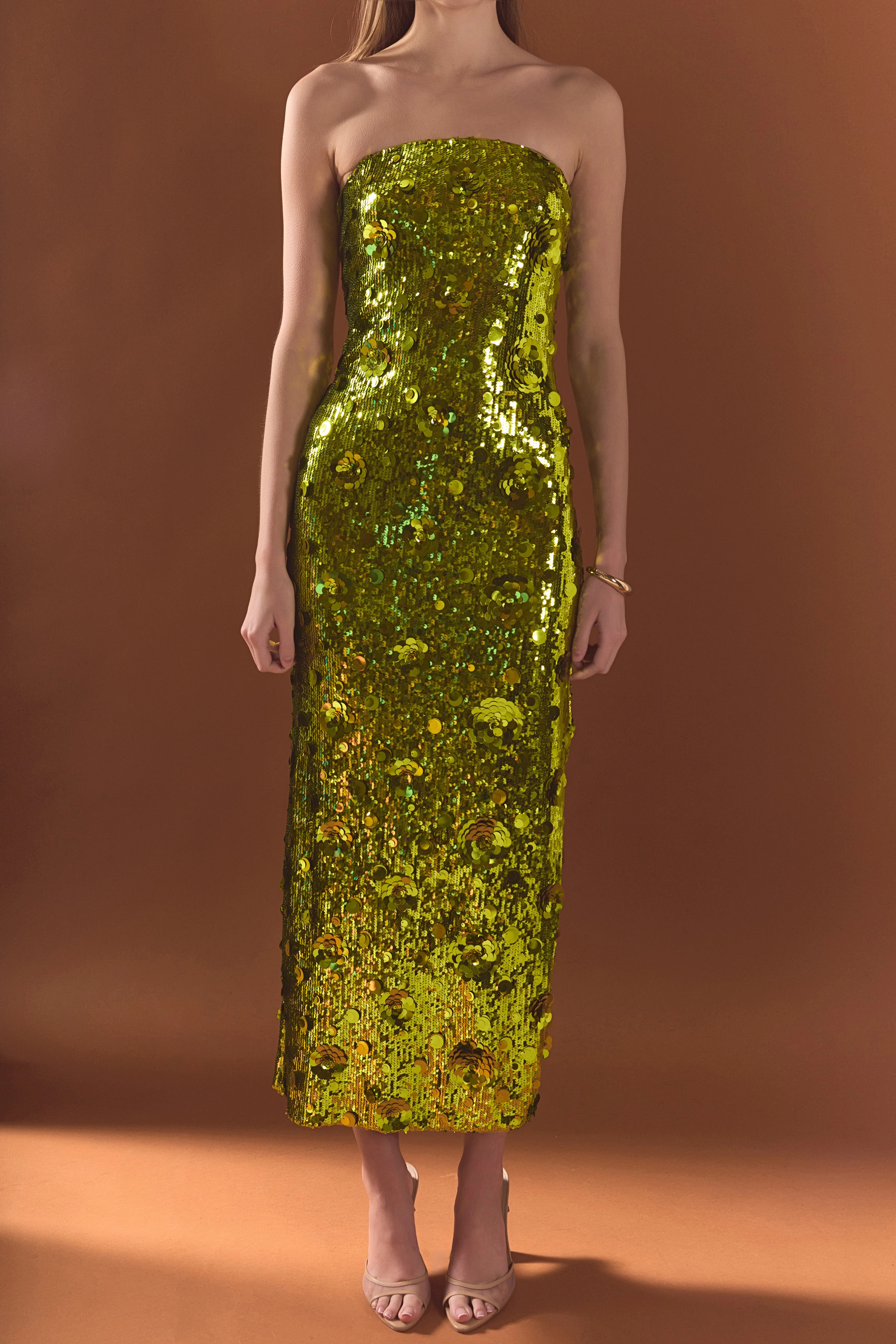 Sequins Applique Midi Dress | Endless Rose