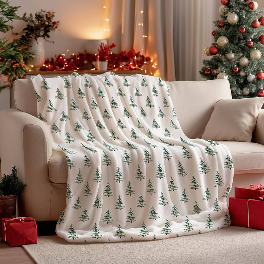 Horaldaily Christmas Flannel Blanket Throw, Christmas Trees Boho Soft Fuzzy Plush Cozy Fleece Bla... | Amazon (US)