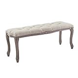 Modway Regal Vintage French Upholstered Bench in Beige | Amazon (US)