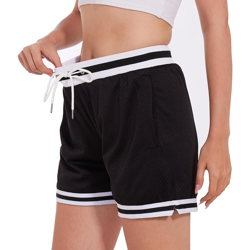 HEALONG Women Basketball Athletic Shorts: Double Mesh 5 Inch Inseam - Gym Sports Workout Jogger R... | Amazon (US)
