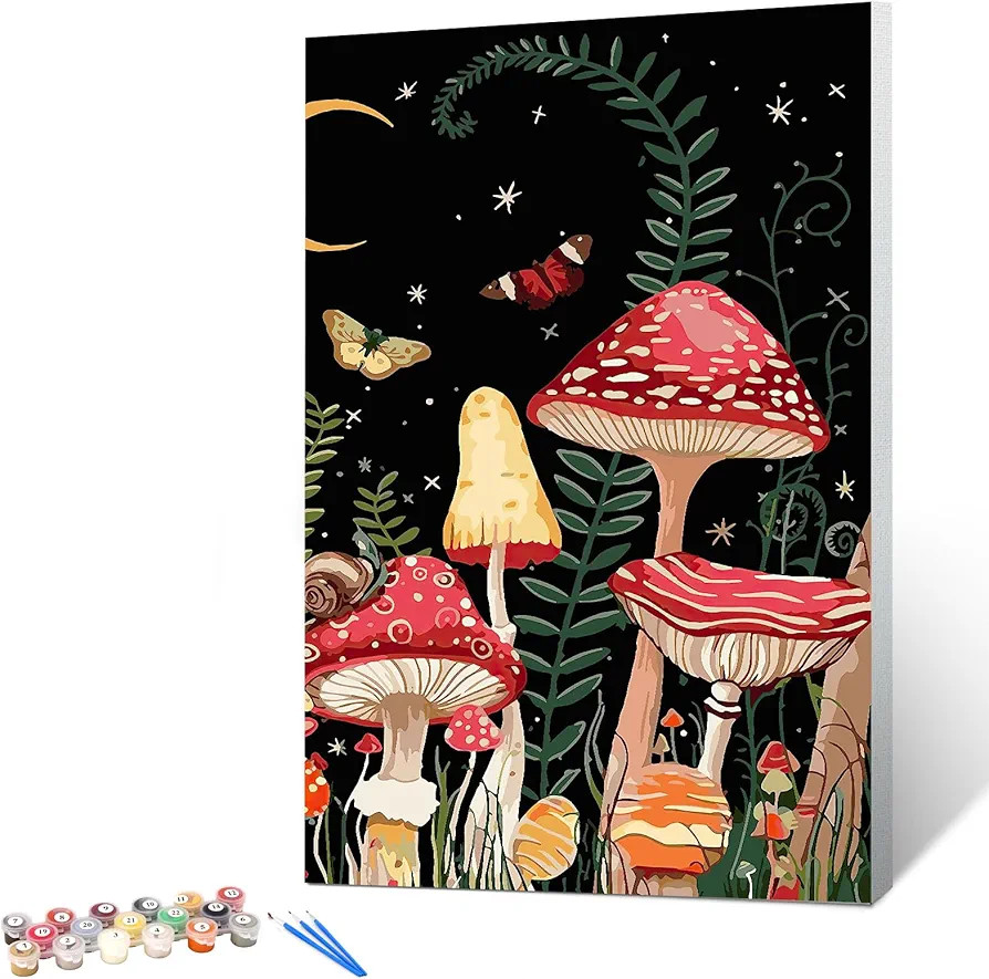 Ginkko Paint by Numbers for Adults Beginner & Kids Ages 8-12 with Wooden Frame Easy Acrylic on Ca... | Amazon (US)
