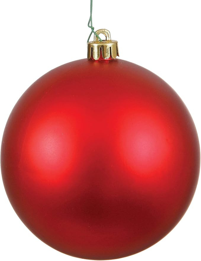 Vickerman 6" Red Matte Ball Christmas Ornament, Shatterproof UV Resistant Plastic, Set of 4 for C... | Amazon (US)