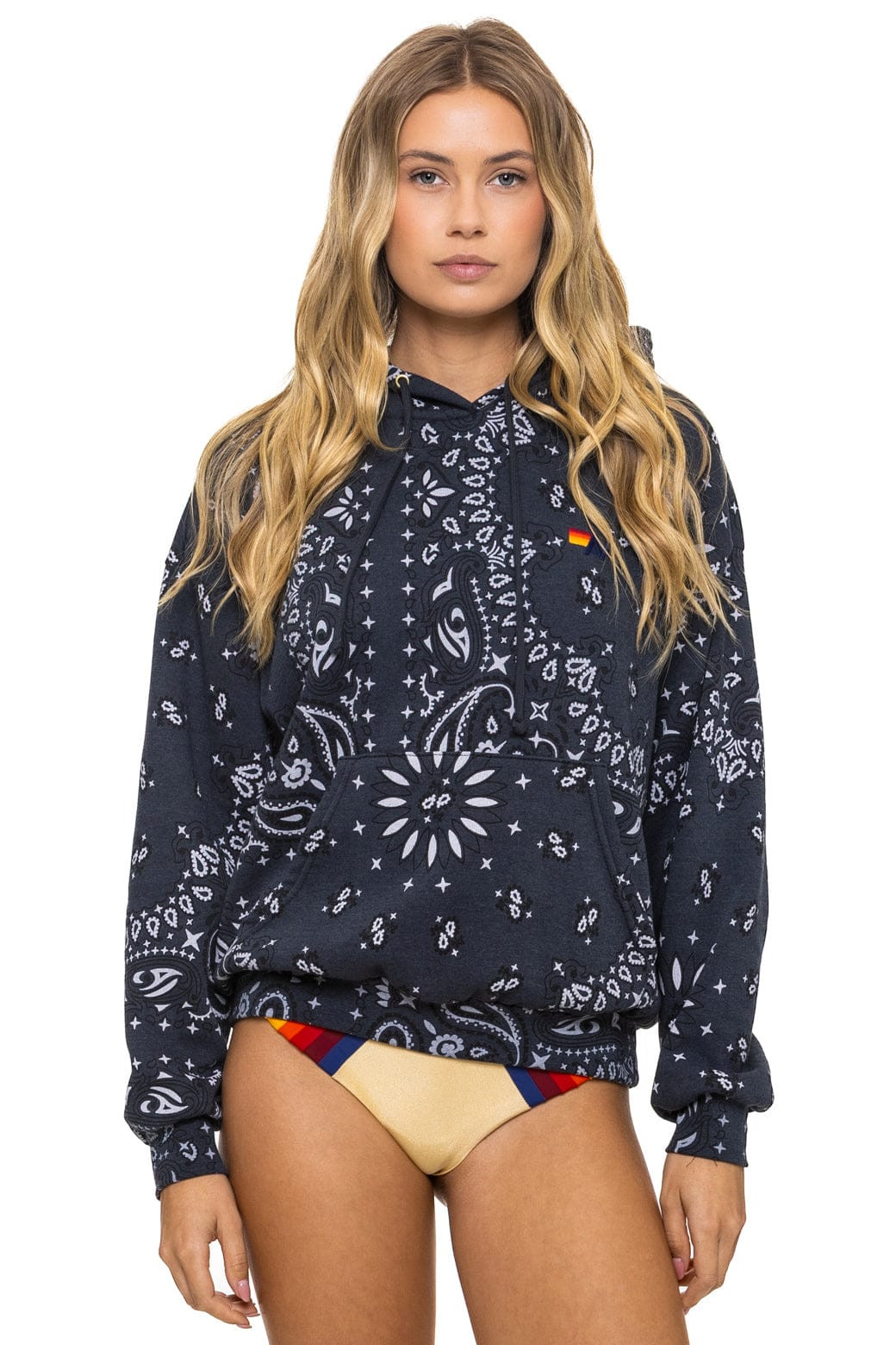 BANDANA RELAXED PULLOVER HOODIE - CHARCOAL | Aviator Nation