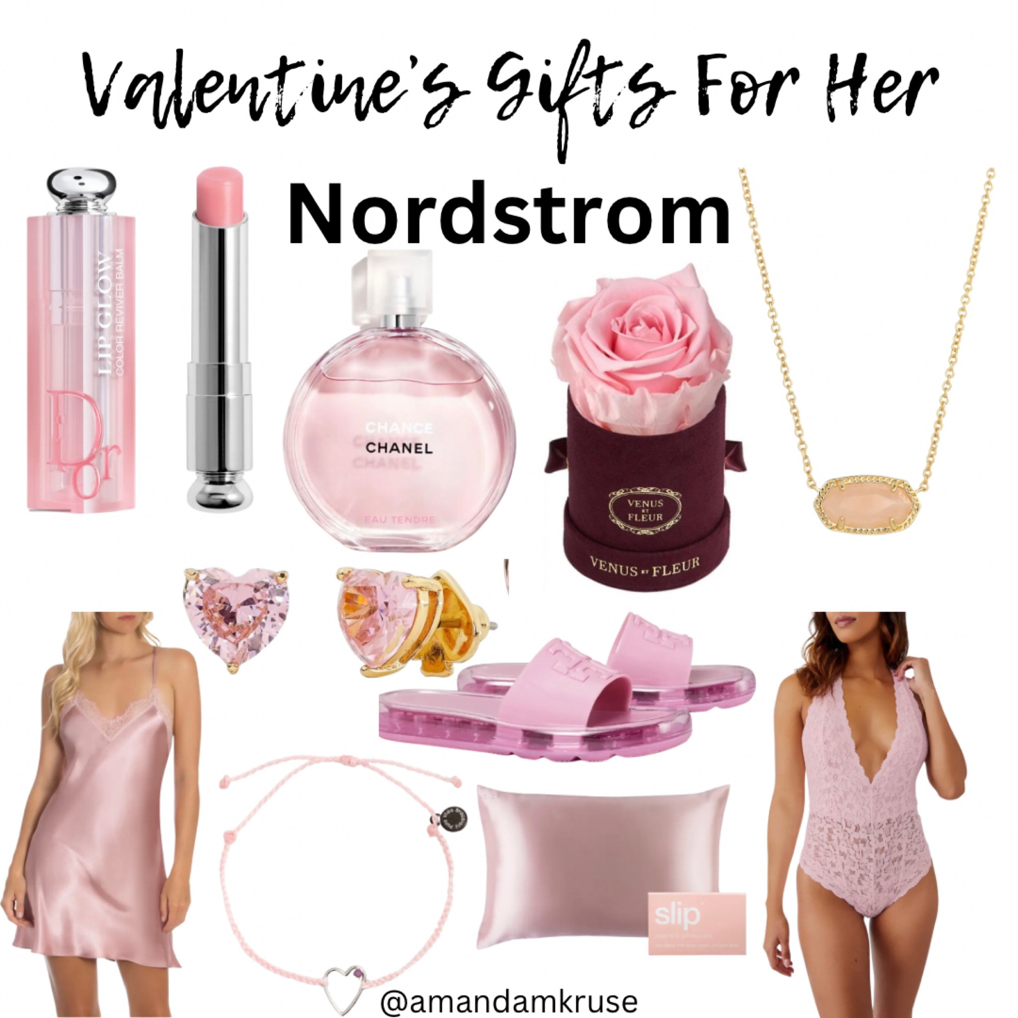 Valentine’s Day.
Valentine’s gifts for her.
Vday gifts.
Dior lip balm.
Chanel perfume.
Artificial rose.
Kendra Scott necklace.
Kate spade earrings.
Heart earrings.
Tory Burch sandals.
Jelly sandals.
Silk pillow case.
Lace bodysuit. 

#LTKunder100 #LTKFind #LTKGiftGuide