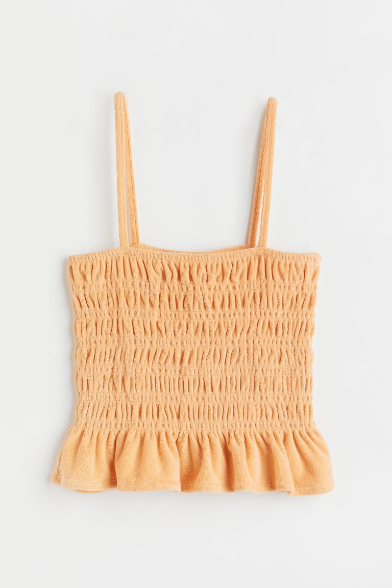 Smocked terry strappy top | H&M (UK, MY, IN, SG, PH, TW, HK)