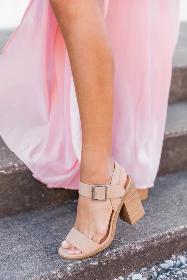 Lizzie Block Heel Natural | The Pink Lily Boutique