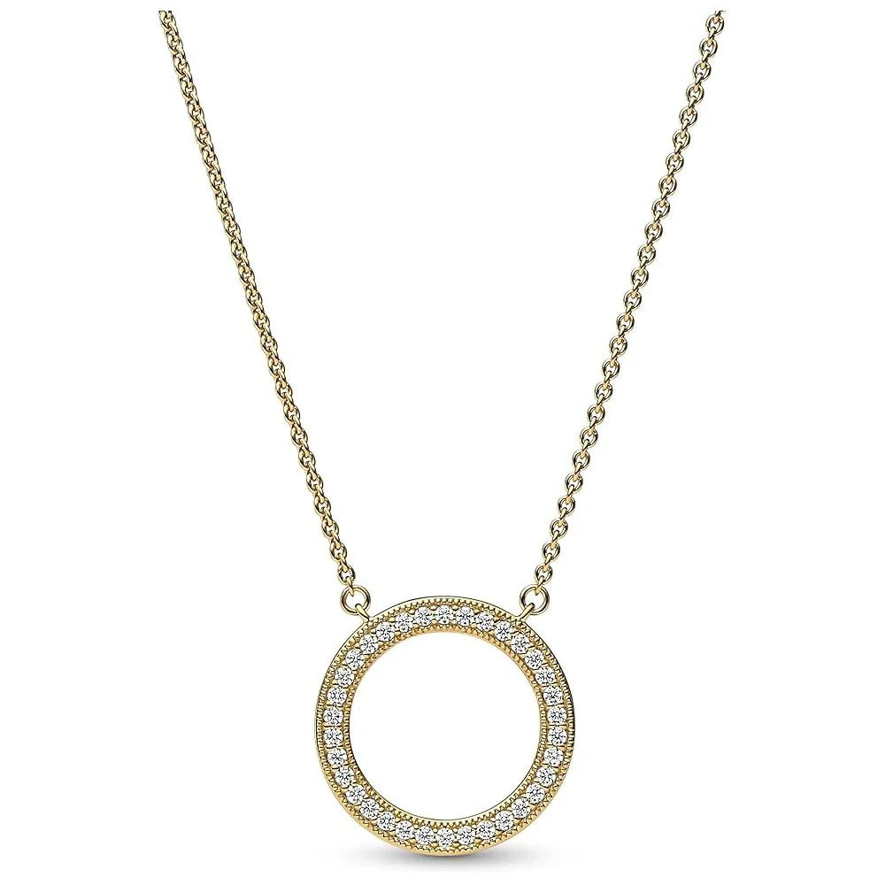 Pandora Signature Pave & Hearts Circle Pendant Necklace | Shop Simon