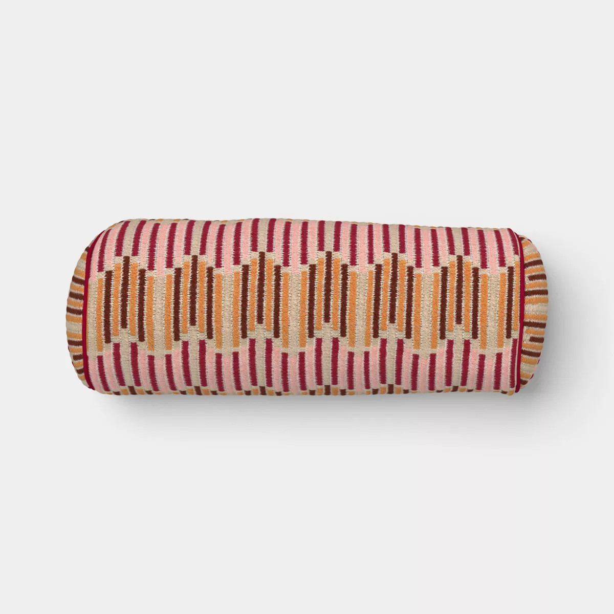 8"x20" Geo Wave Print Bolster Outdoor Back Cushion Warm - Threshold™ | Target