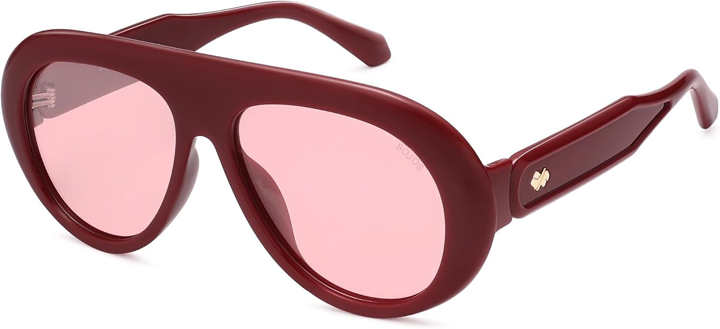 SOJOS Trendy Oversized Polarized Aviator Sunglasses Womens Men SJ2390 | Retro Vintage 70s Style U... | Amazon (US)