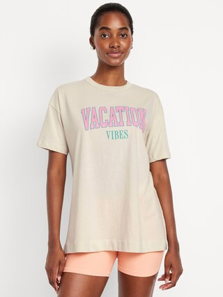 Oversized EveryWear Graphic Tunic T-Shirt | Old Navy (US)
