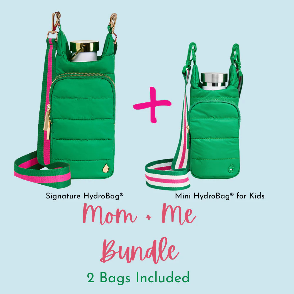 Mom and Me Bundle - Kelly Green HydroBag\u00ae and matching Mini HydroBag\u00ae For Kids | WanderFull 