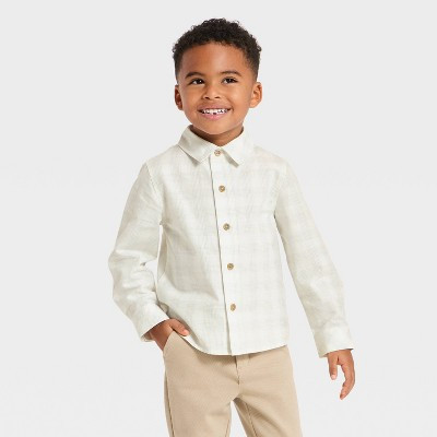 Toddler Boys' Easter Plaid Long Sleeve Shirt - Cat & Jack™ Blue 3T | Target