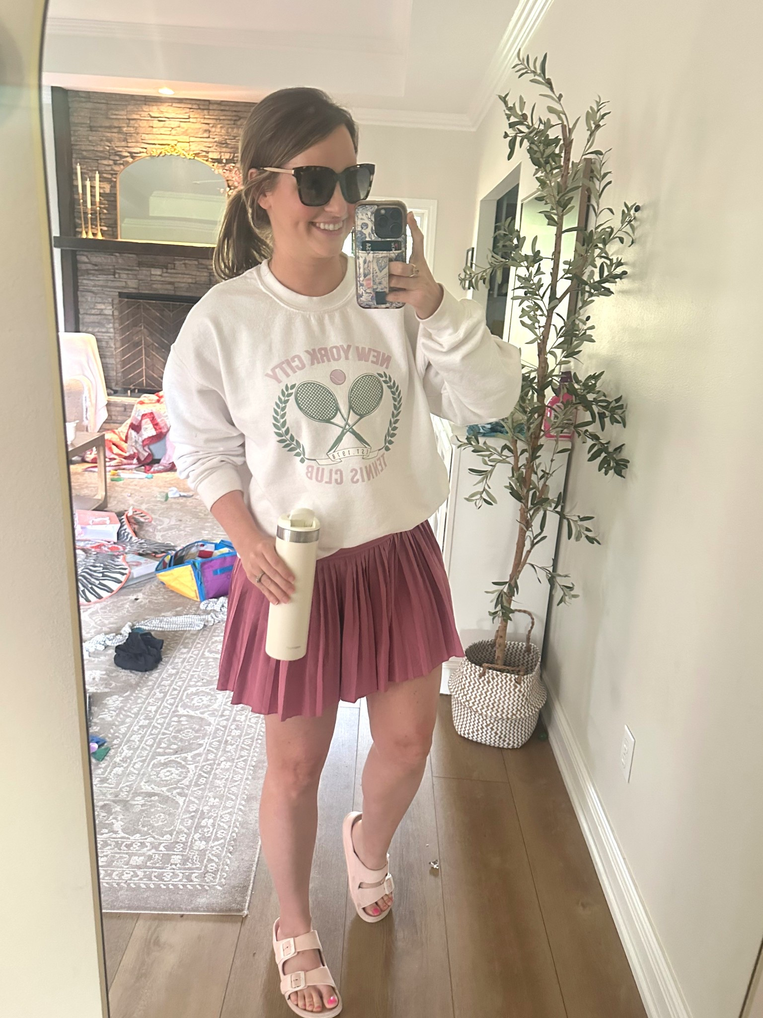 Casual sports mom outfit for the win! Love this pleated active skirt with built in biker shorts underneath. Paired it with slides, my fave tennis sweatshirt and sunglasses!! 

Follow my LTK @dorothypro on the @shop.LTK app to view this post and get my exclusive app-only content!

#liketkit #LTKmomlife #LTKootd #LTKMothersDay


#LTKgrwm #LTKvlog #LTKdayinmylife