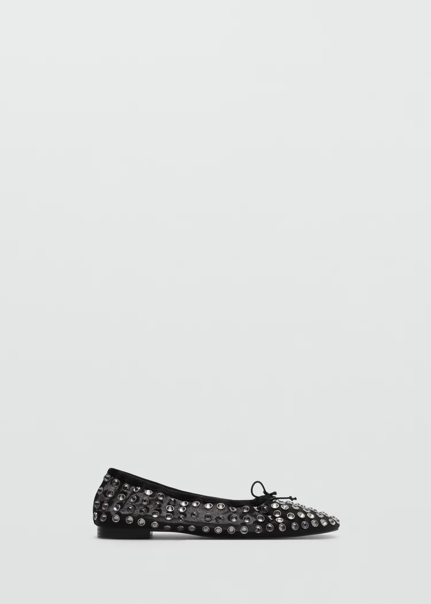 Studded mesh ballerina shoes - Women | MANGO United Kingdom | MANGO (UK)