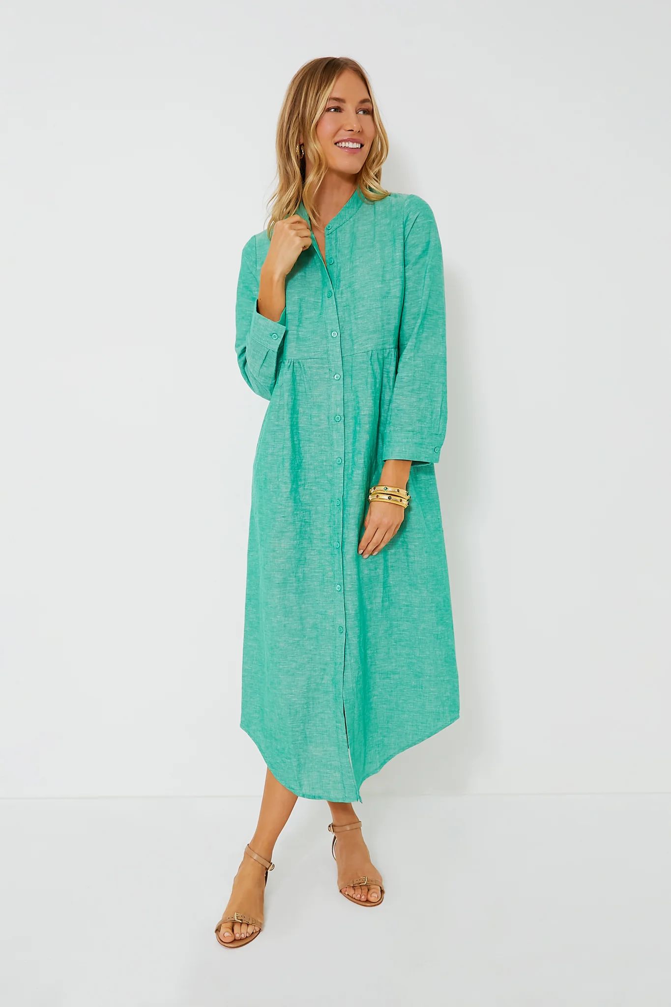 Sea Green Linen Lydell Maxi Dress | Tuckernuck (US)