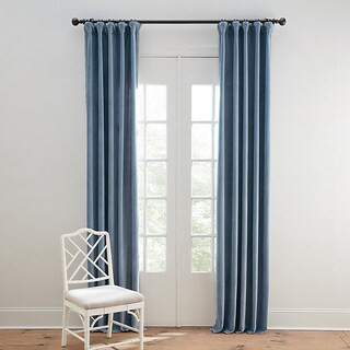 Alessandra Velvet Drapery Panel with Heathered Velvet & Linen Flange | Ballard Designs, Inc.