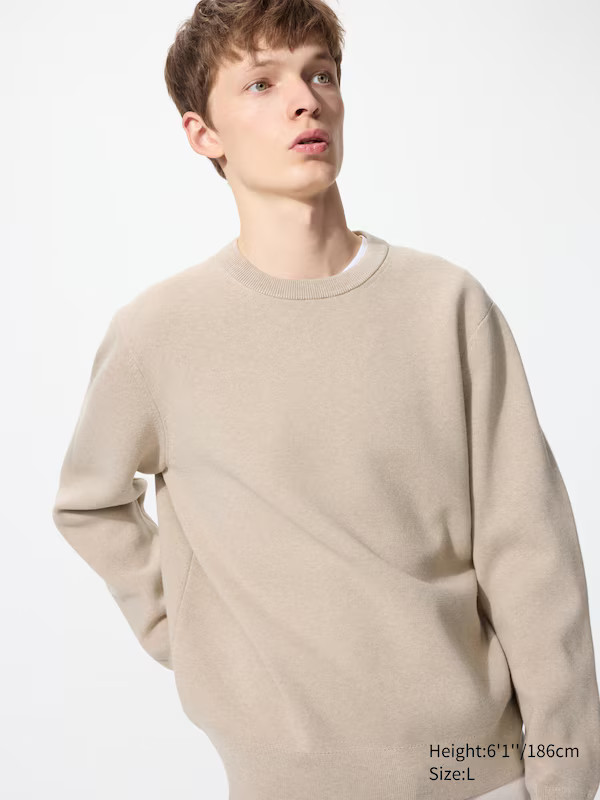 Washable Milano Ribbed Crew Neck Jumper | UNIQLO (UK)