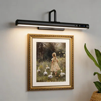 black cordless magnetic rechargeable picture light
